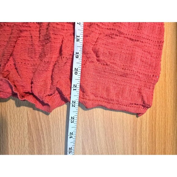 Talbots Womens sz 3X Petite pink sheer textured long sleeve open front cardigan - Picture 5 of 11